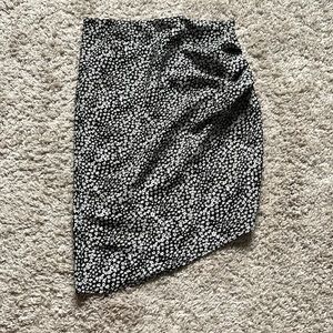 NWT asymmetrical black and white flower skirt